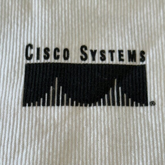 Men's New Vintage XL Cisco Systems Cotton T-Shirt NWOT White - Picture 3 of 5